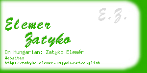 elemer zatyko business card